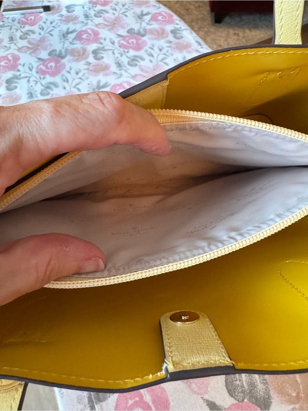 kate spade Lemon Yellow Leather Tote - Picture 8 of 16